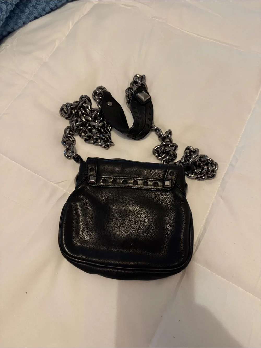 Michael Kors  Leather Chain-Accent Crossbody Bag